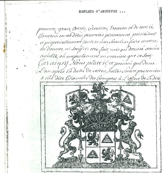 Registration leaf of the 1728 diploma granting the barony