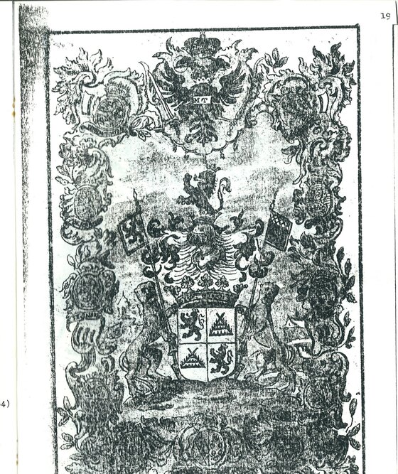 Registration leaf of the 1749 diploma of Maria Theresa
